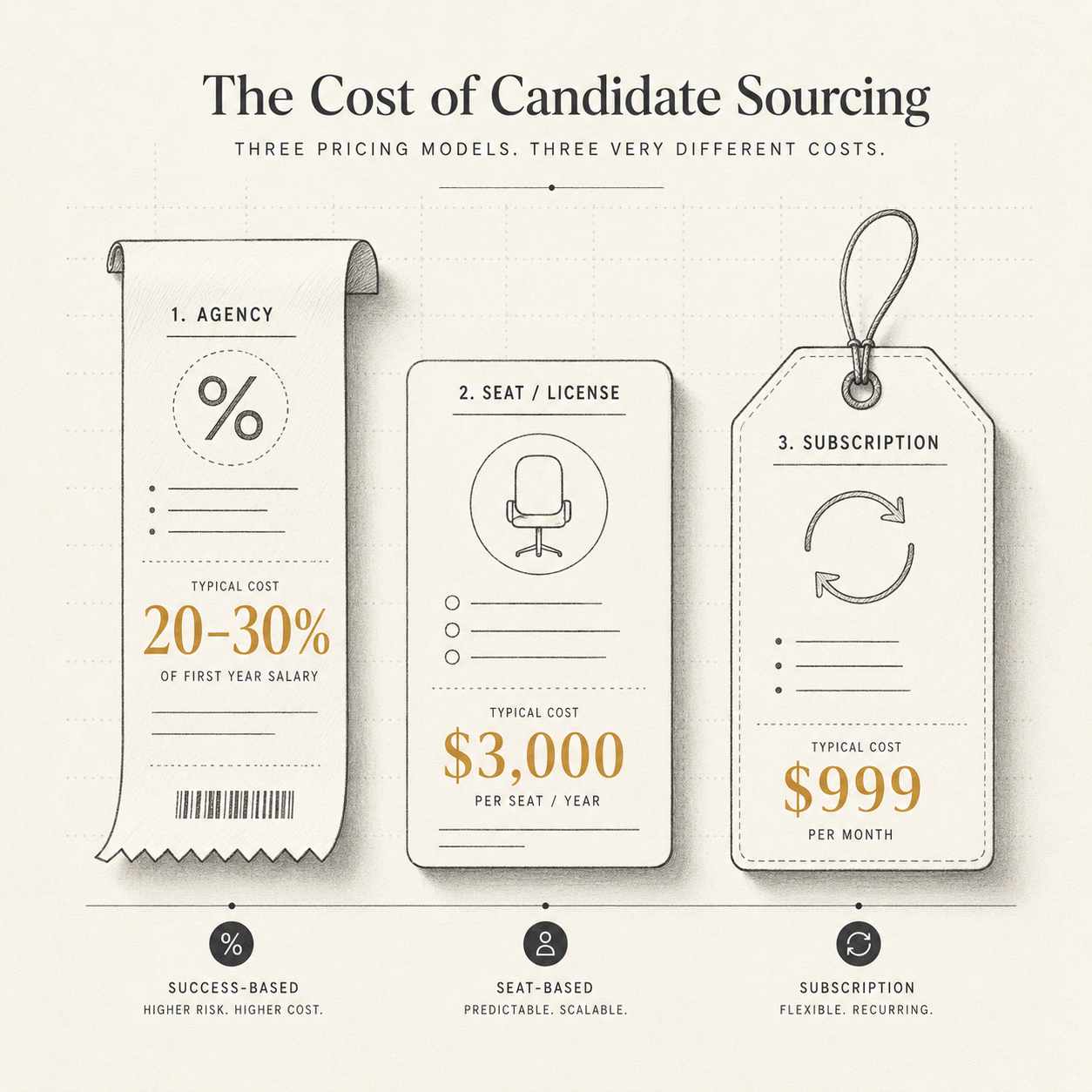 What Candidate Sourcing Actually Costs: Agency vs LinkedIn Recruiter vs AI Tool