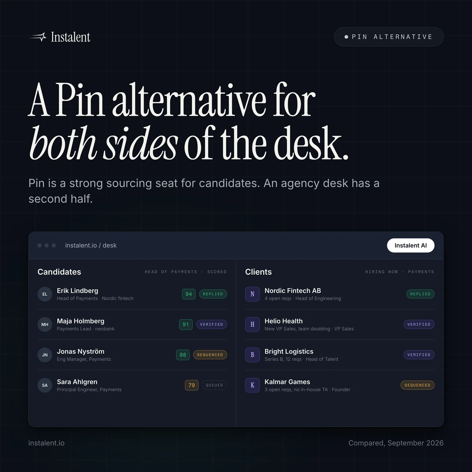 A Pin Alternative for Agencies That Need Both Sides of the Desk
