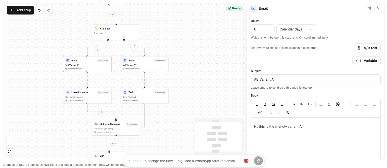 Instalent's fully AI-assisted visual workflow builder